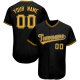 Men's Custom Black Gold Authentic Baseball Jersey