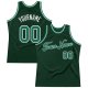 Custom Hunter Green Kelly Green-White Authentic Throwback Basketball Jersey