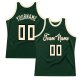 Custom Hunter Green Cream-Black Authentic Throwback Basketball Jersey