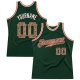 Custom Hunter Green Camo-Cream Authentic Throwback Basketball Jersey