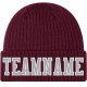 Custom Burgundy Gray-White Stitched Cuffed Knit Hat