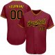 Custom Crimson Black-Gold Authentic Baseball Jersey