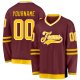 Custom Burgundy Gold-White Hockey Jersey