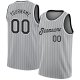 Custom Silver Gray Black Pinstripe Black-White Authentic Basketball Jersey